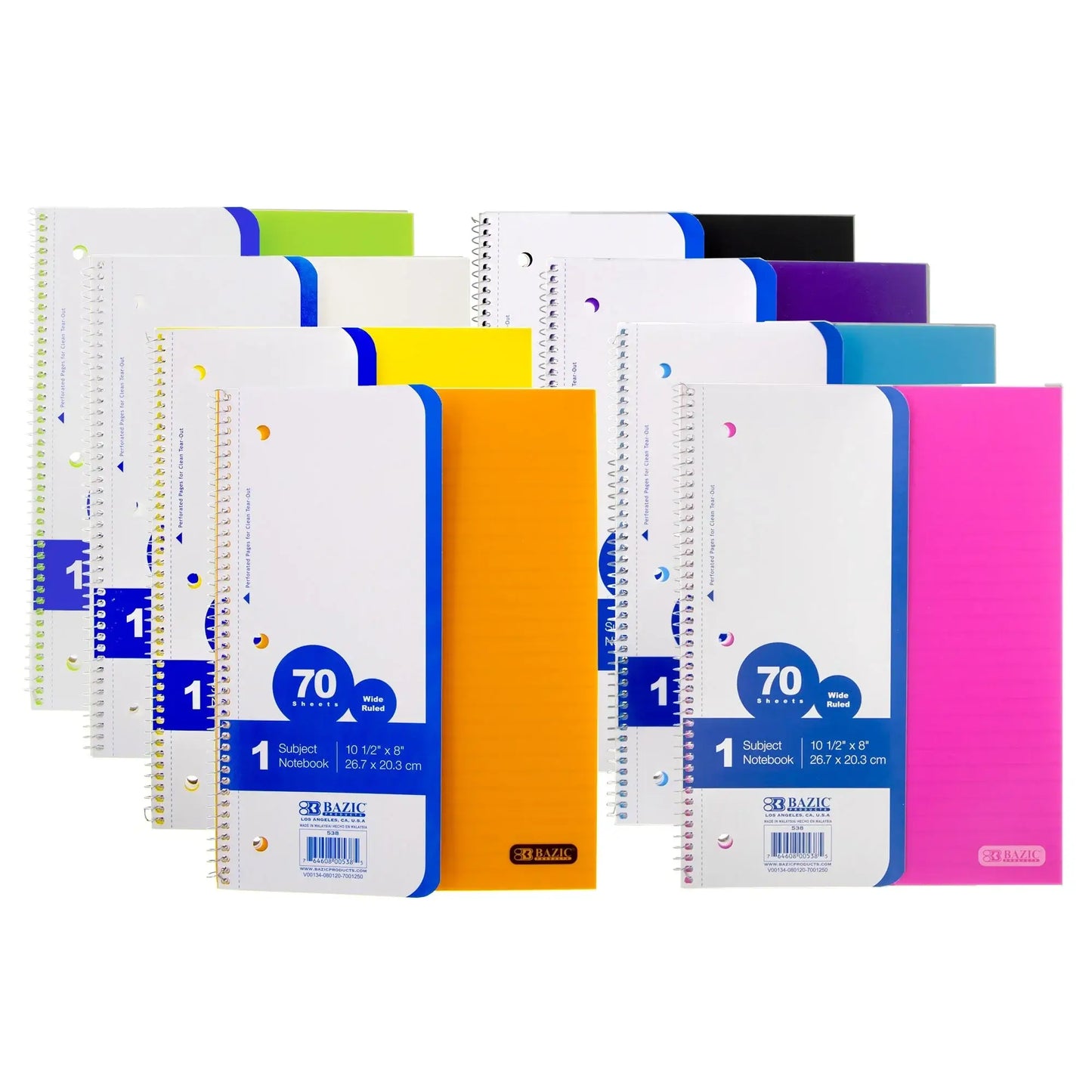 Notebook Spiral W/R 1-Subject Poly Cover