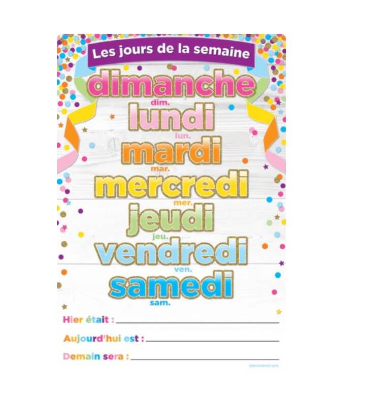 Poly Chart Les Jours de la semaine