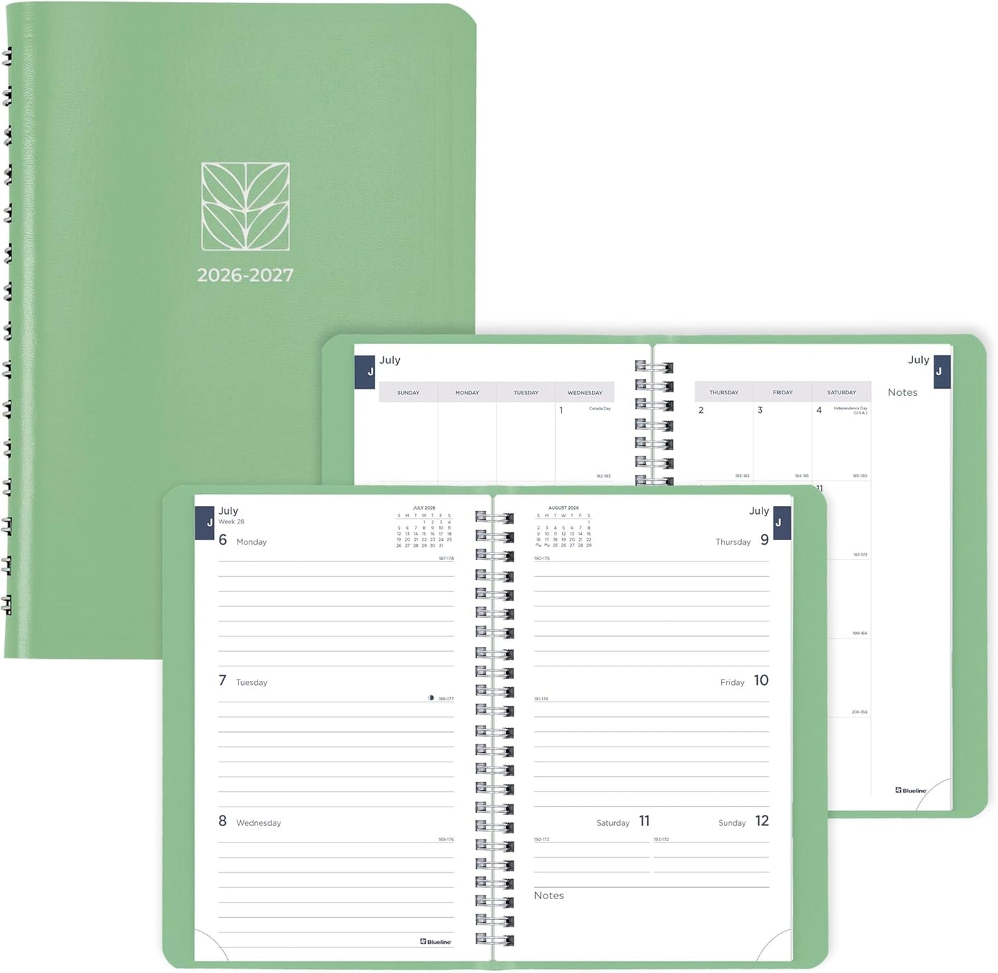 Academic Weekly Planner Green