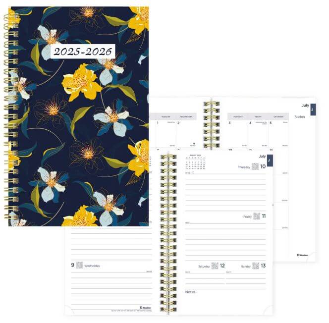 Academic Weekly Planner Blossom Navy, 2025-2026