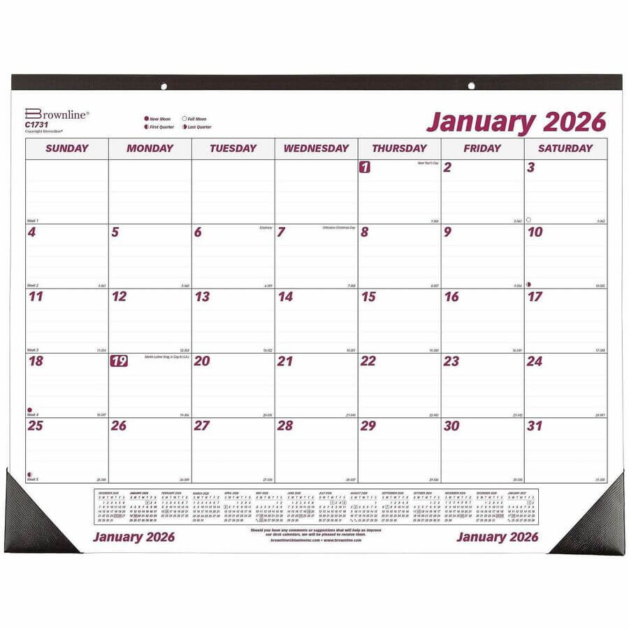 Calendar Desk Pad 2026 Monthly