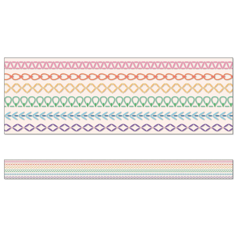 Border Rainbow Stitched Straight