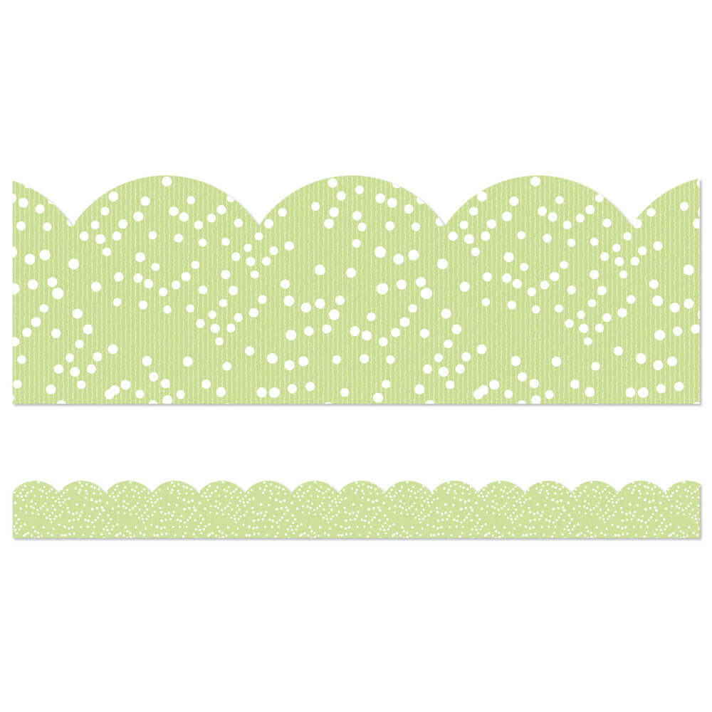 Border Light Green with Dots Scalloped