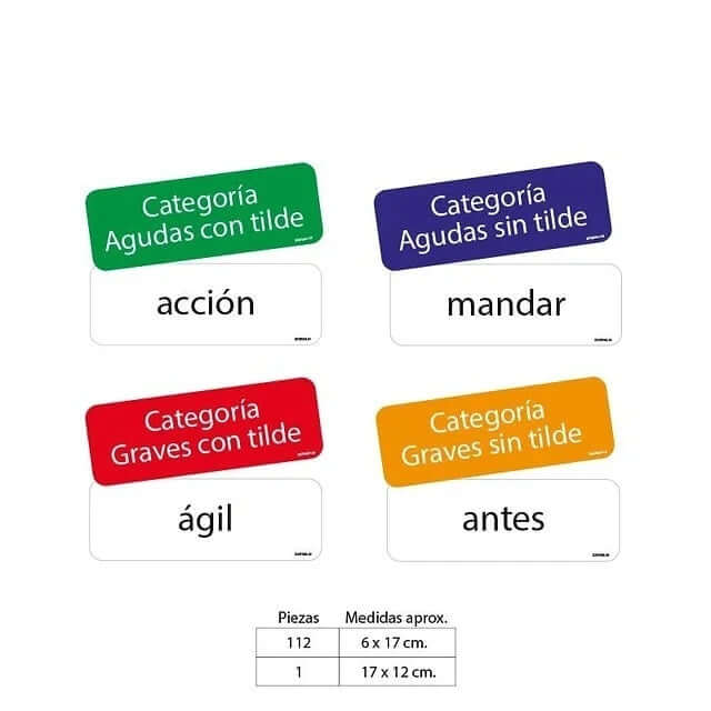 Flash cards Acentuación 4" x 6"