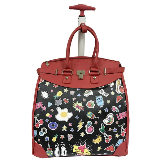 Rolling Tote Cute Red