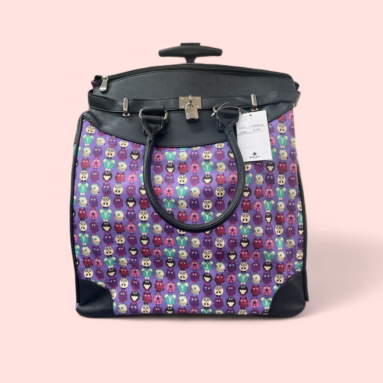 Rolling Tote Zoo Purple