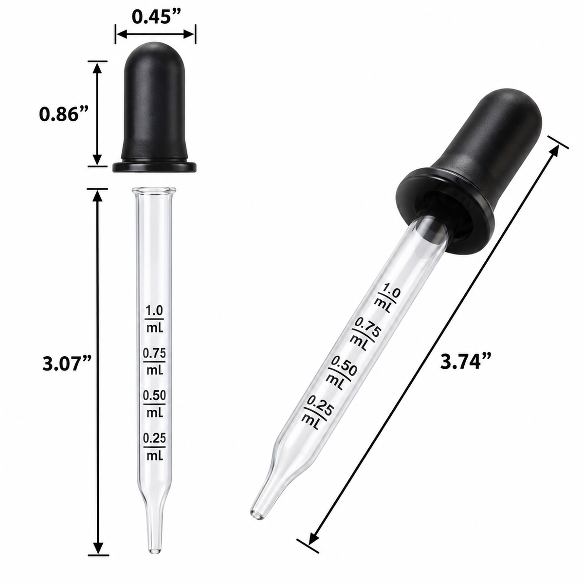 Glass Eye Droppers .03oz