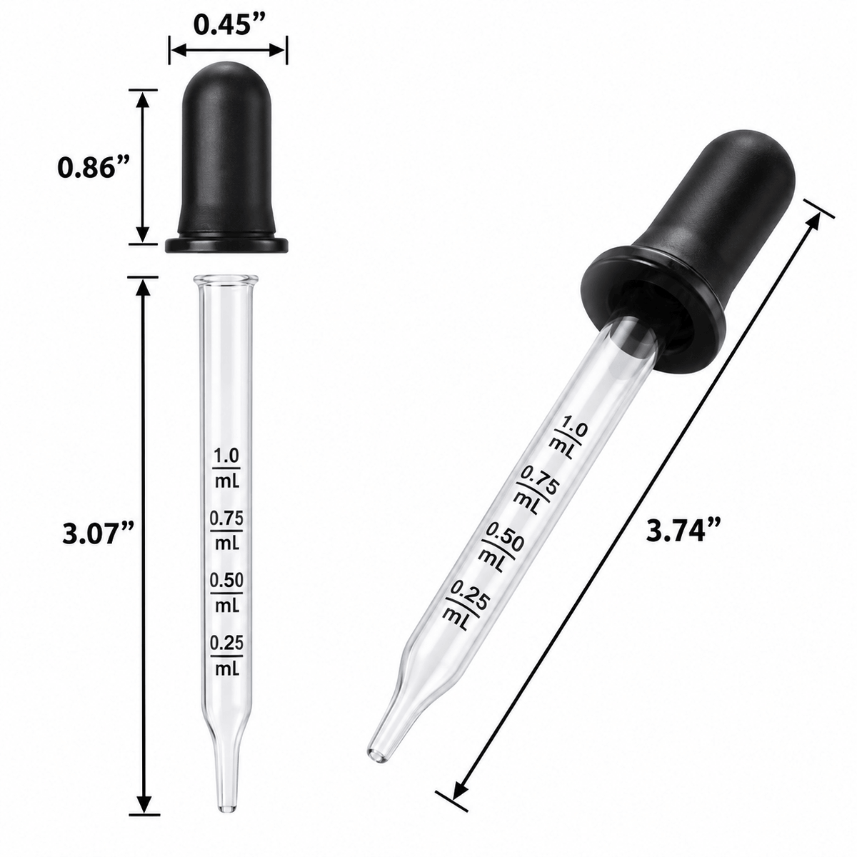 Glass Eye Droppers .03oz