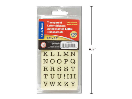 Transparent Black Stickers Letters