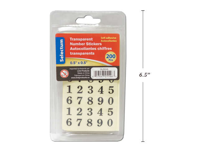 Transparent Black Stickers Numbers