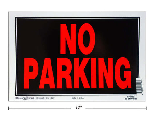 Sign No Parking 8x12"