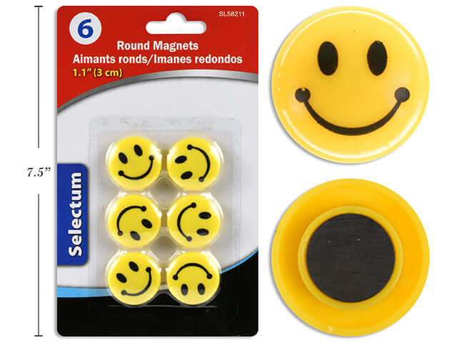 Round Magnets Happy Faces