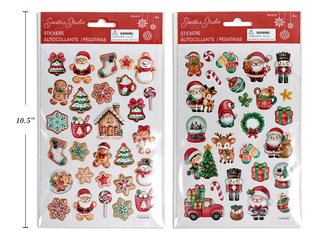 Xmas Iridescent Glitter Pop-Up Stickers