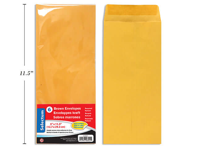 Envelopes Kraft 5" x 11.5"
