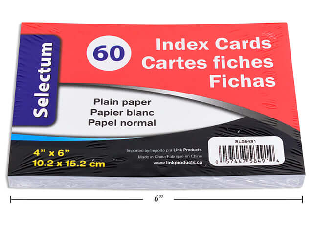 Index Cards 4" x 6" Plain