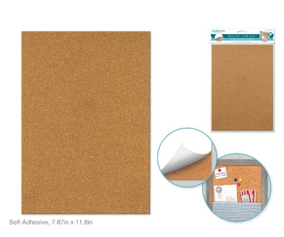 Adhesive Cork Sheet 7.8x11.8"