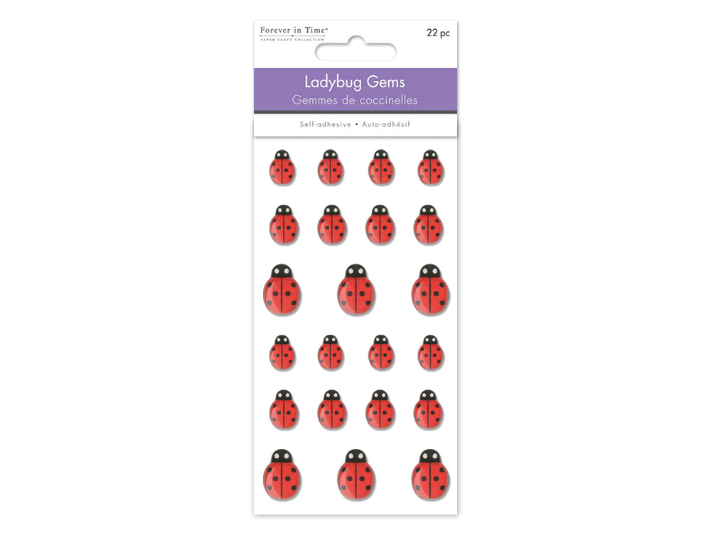 Self-sticking Ladybug Gems