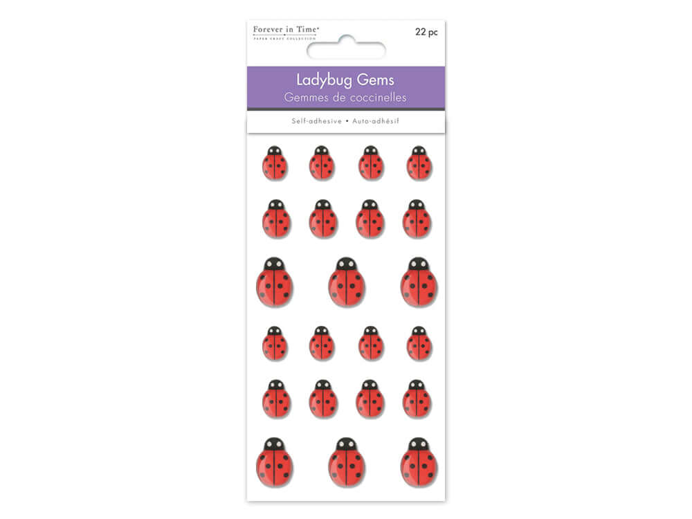 Self-sticking Ladybug Gems