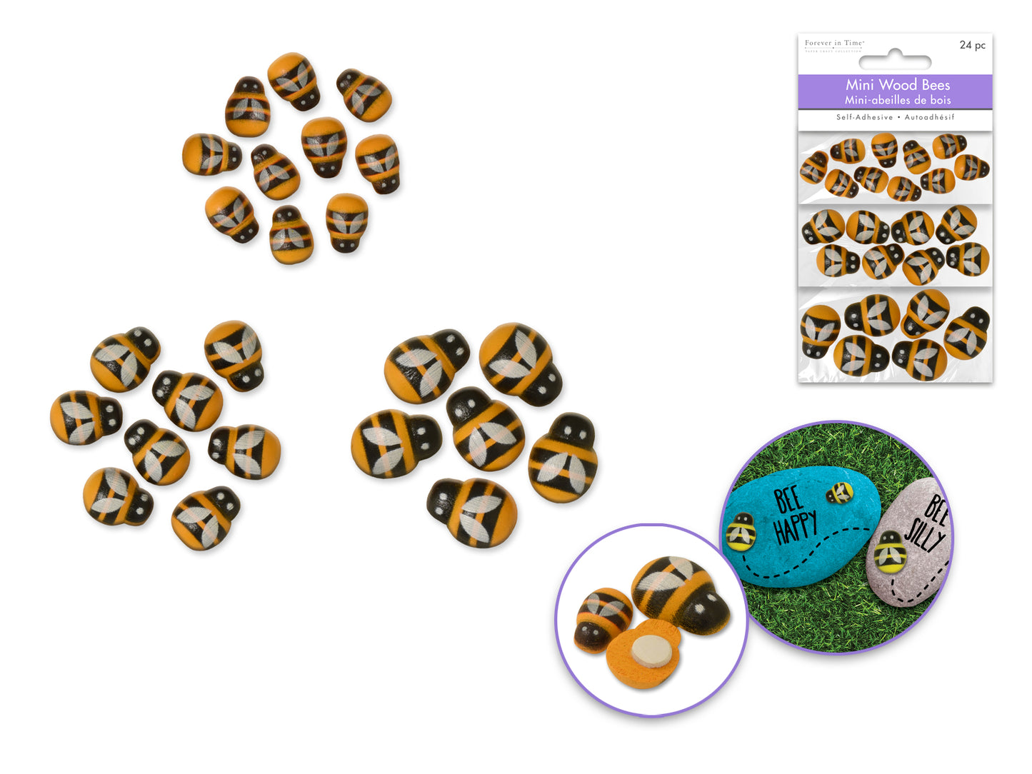 Bees Mini Wood Orange