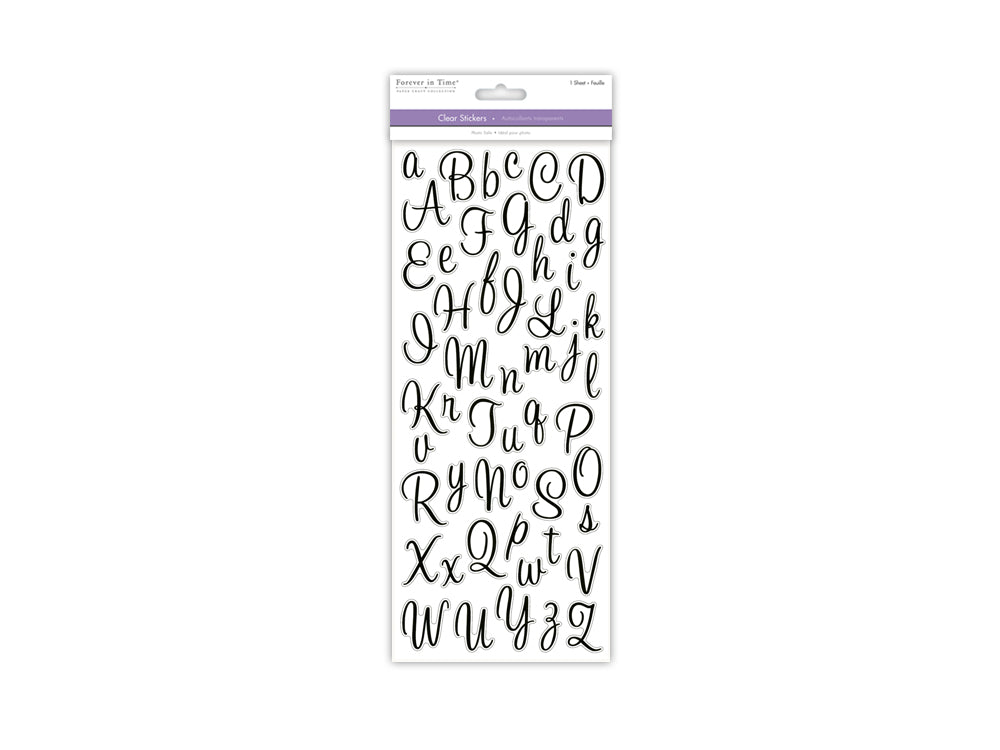 Stickers Letters Cursive Black