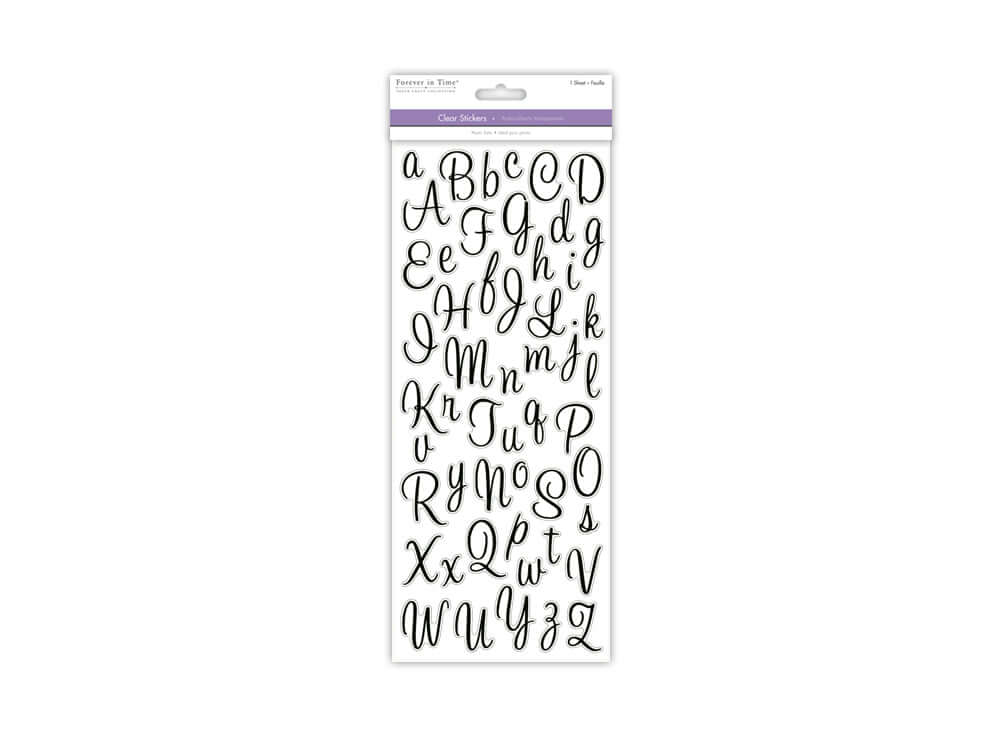 Stickers Letters Cursive Black
