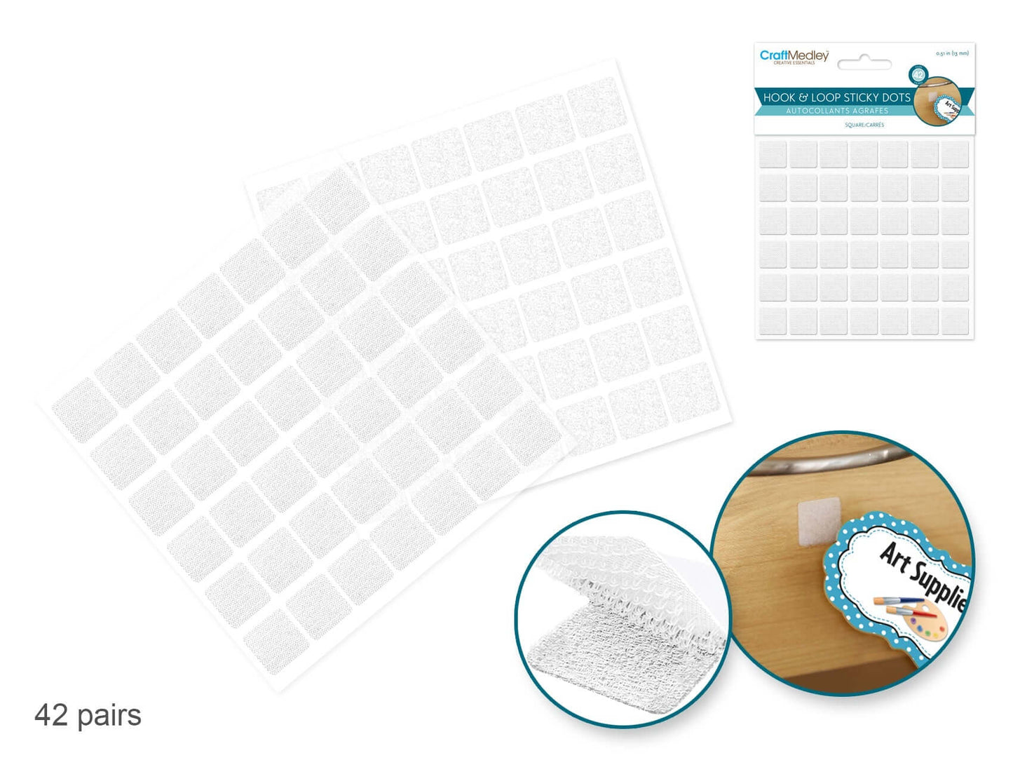 Hook & Loop Square 1/2" (velcro)