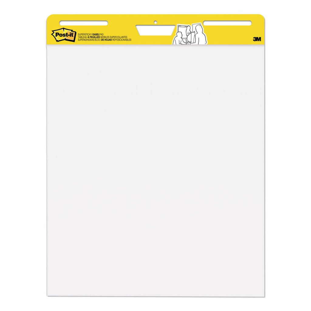 Easel Pad White Sticky 25"x30"
