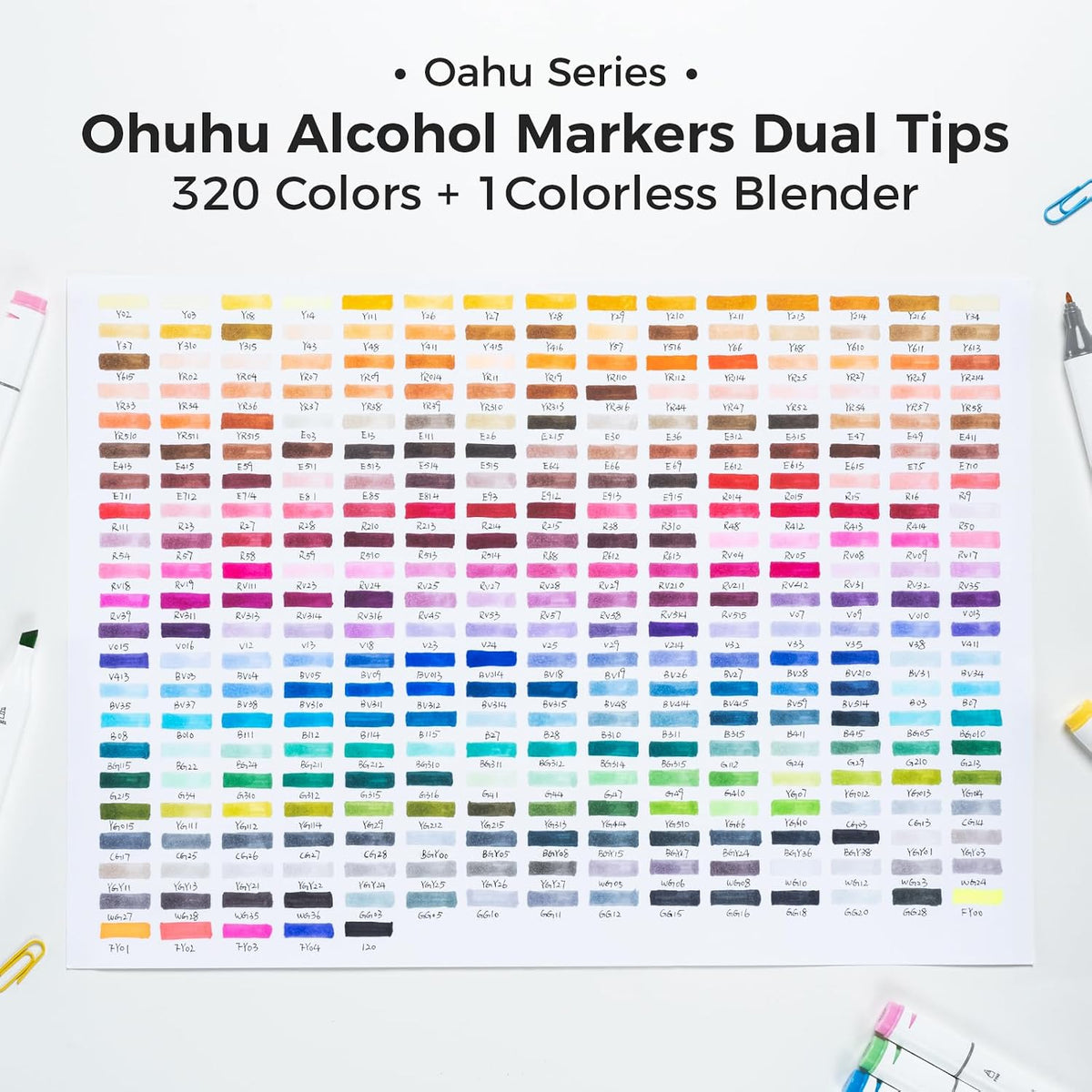 Alcohol Markers 320 Colors Chisel & Fine