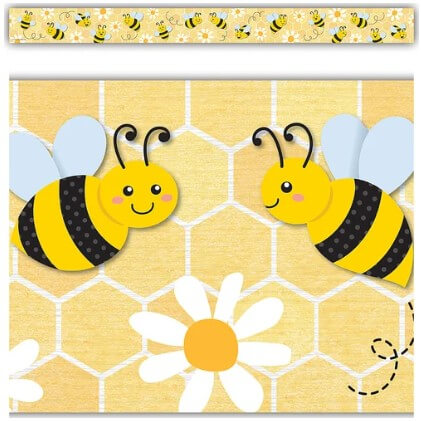 Buzzing Bees Straight Border Trim