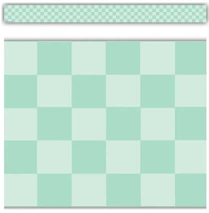 Border Green Checkers Straight Border Trim