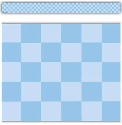 Border Blue Checkers Straight Border Trim