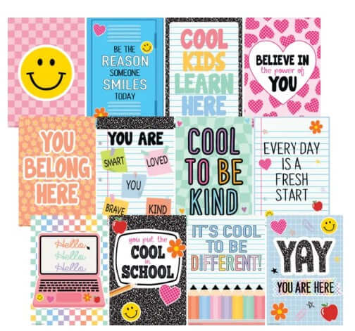 BBS Positive Sayings Small Poster Pack- Cool for School