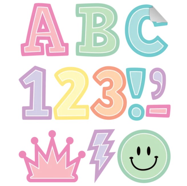 Letters 2" Pastel Pop Self Adhesive