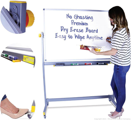Marker Board w/Stand on Wheels 48" x 33"