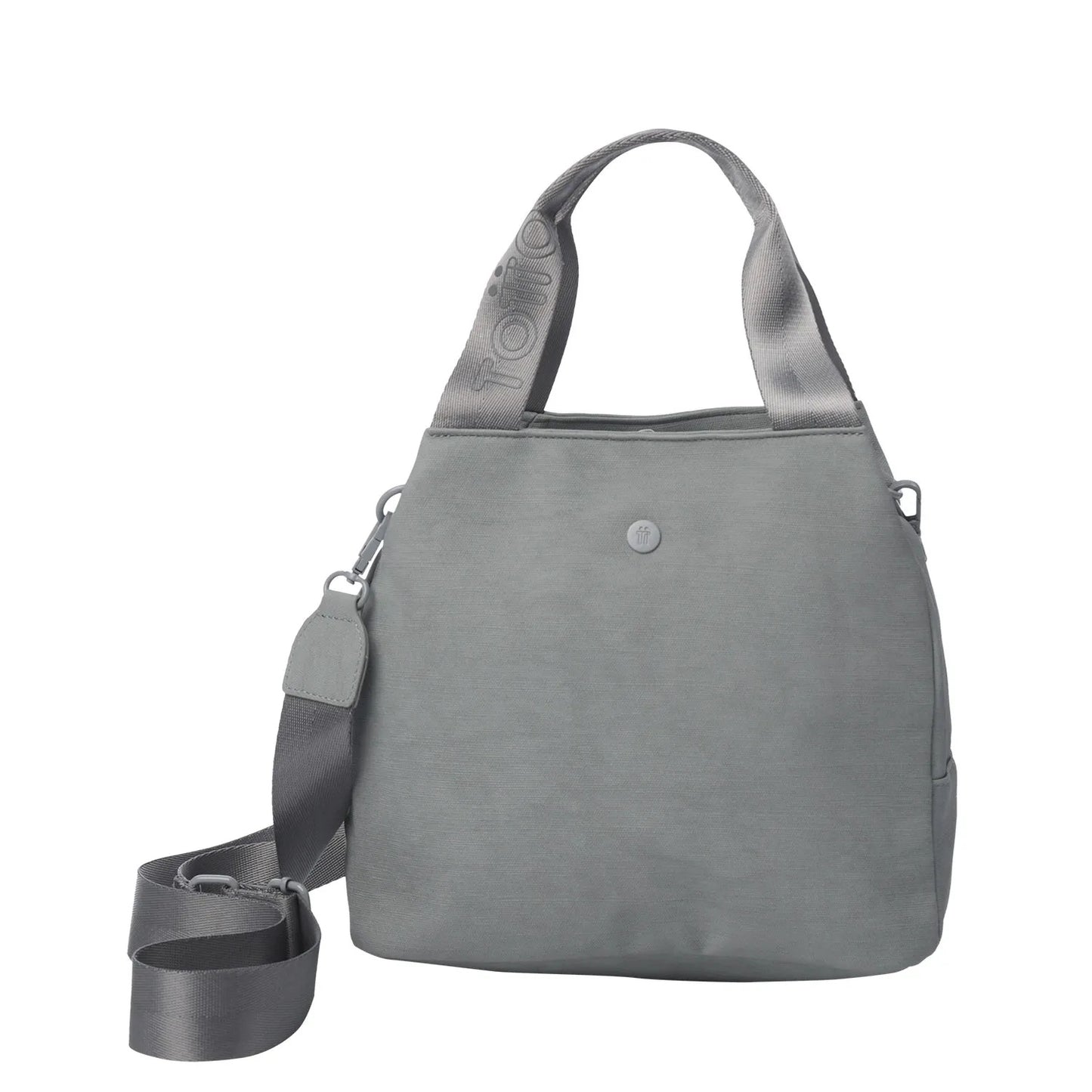 Lonchera Totto Bow Gray G56 stylish gray bag with adjustable strap and logo detail