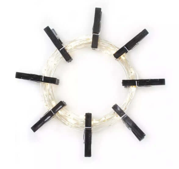 36 LED Matte Black Photo Clip String Light- Battery Operated