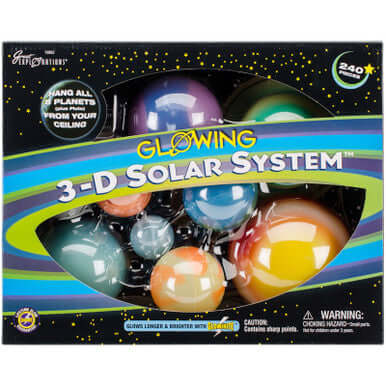 Glowing 3-D Solar System
