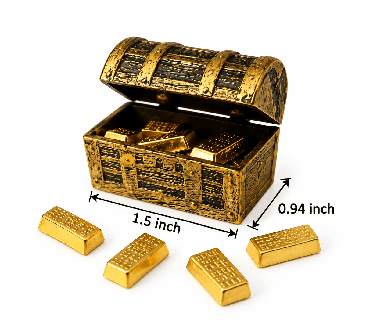 Mini Treasure Chest w/golden bars