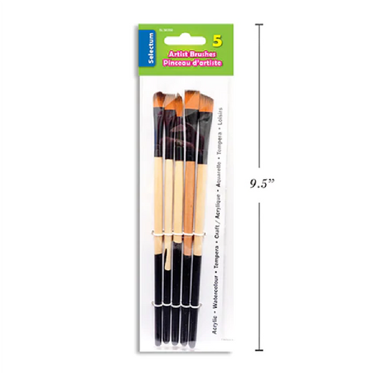 Art Brushes Wood Handle [pk-5]