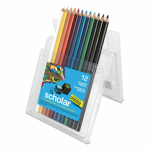 Colored Pencil Set, 3 mm, 2B (#2), Assorted Lead/Barrel Colors, Pk-12 Colors