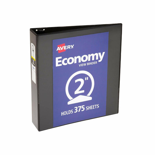 Binder Economy View, 2" Round Ring, Black