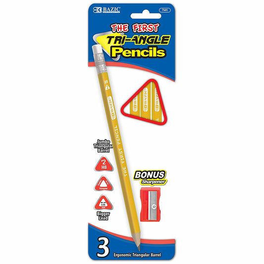 The First Triangle Jumbo Yellow Pencil w/Sharpener