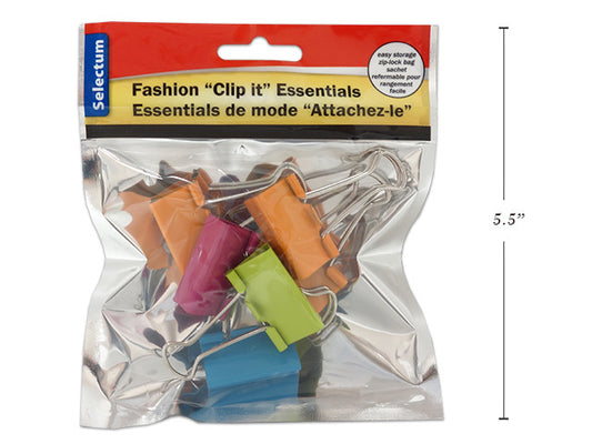 Binders Clips, Brite Fashion, Pk-6