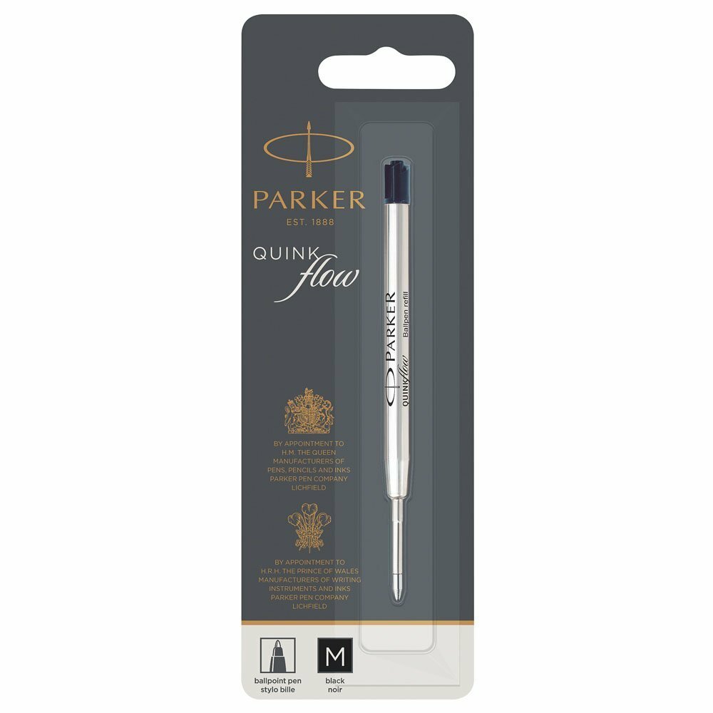 Parker Ballpoint Pen Refill, Black, Medium