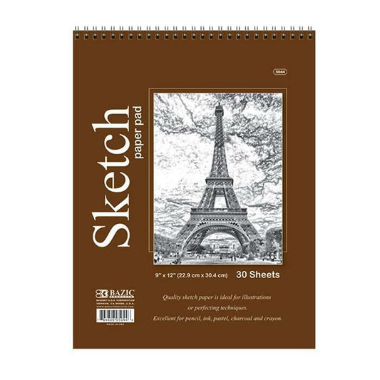 Top Bound Spiral Premium Sketch Pad 9" X 12"