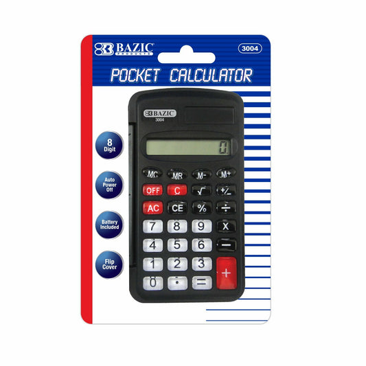 8-Digit Pocket Size Calculator w/ Flip Cover
