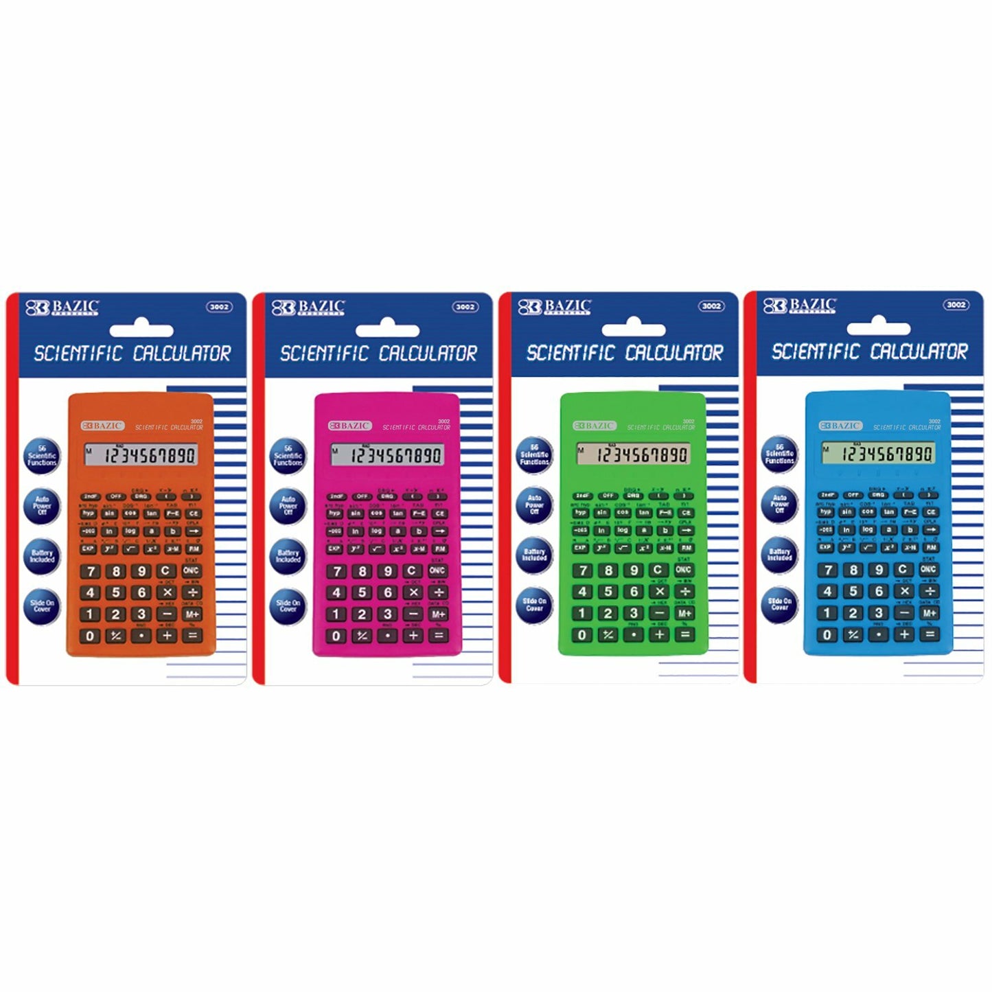 Scientific Calculator w/ Slide-On Case - 56 Functions