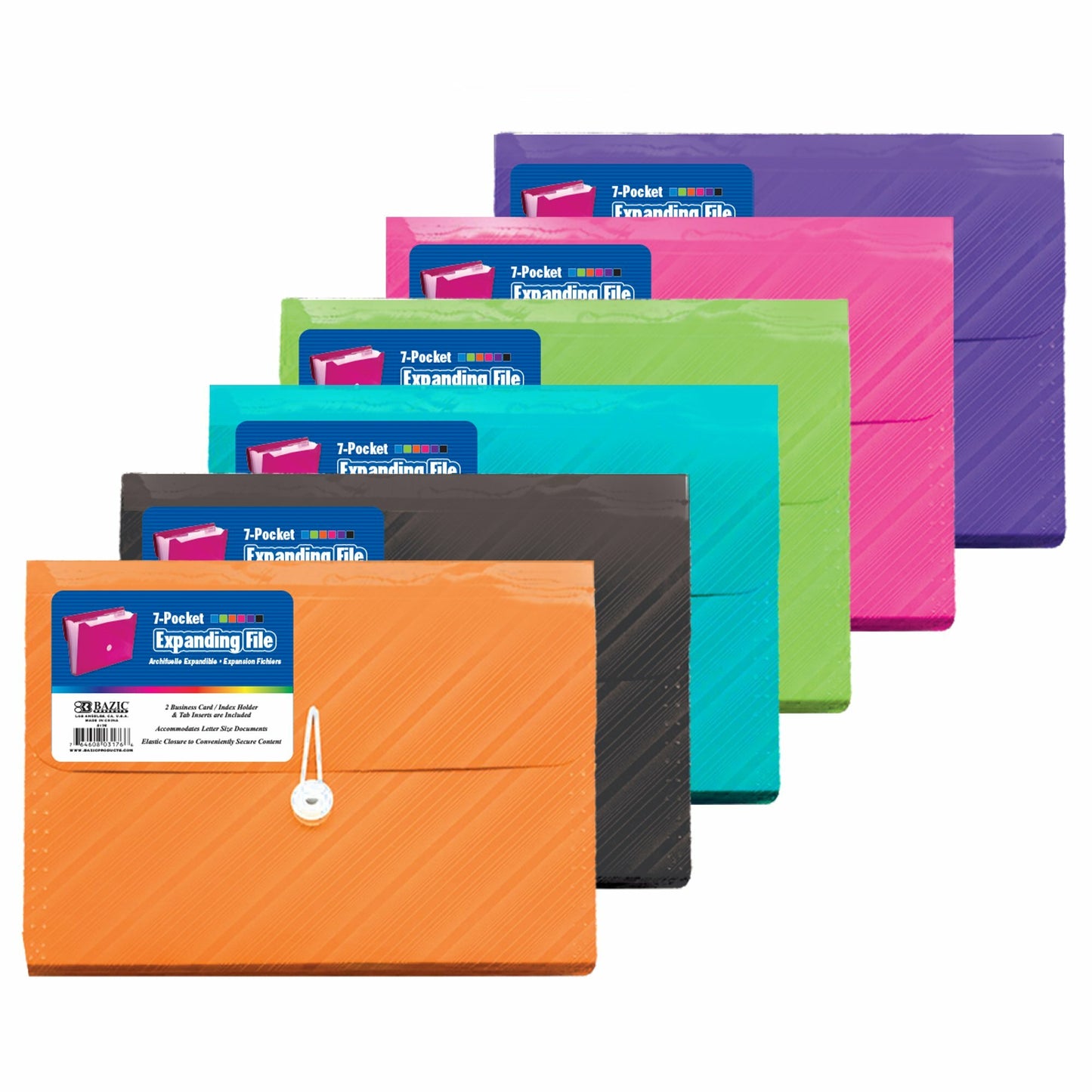 Expanding File, Translucent 7-Pocket Letter Size