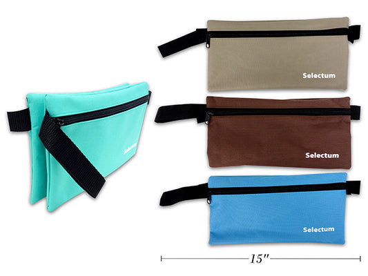 Pencil Case with 1 Zipper Each Side 10.5 X 5.75"  (2 SEPARATE COMPARTMENTS), 4 Assorted Colors