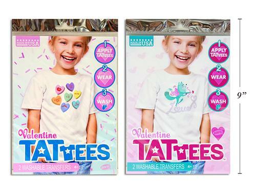 Valentines Washable Transfer T-Shirt Tattoos